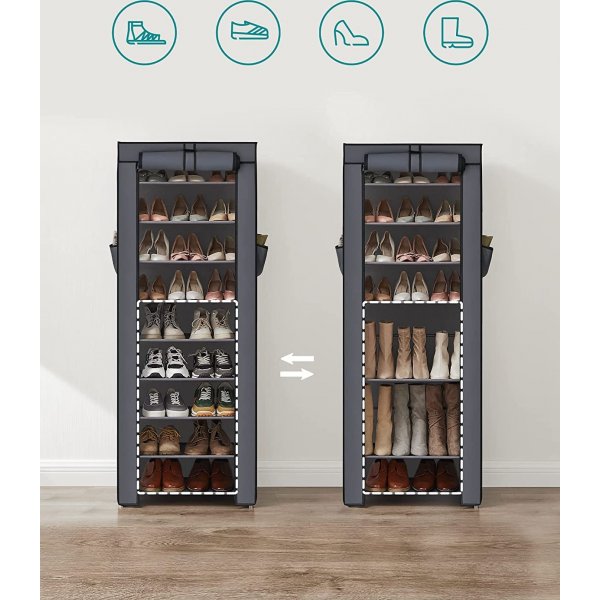 Kaspian Schuhregal 58 cm - Grau