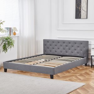 Tingsryd Doppelbett 180 x 200 cm - Grau + Mbelpflegeset fr Textilien