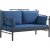 Hampus 2-Sitzer Outdoor-Sofa - Schwarz/Blau + Mbelpflegeset fr Textilien