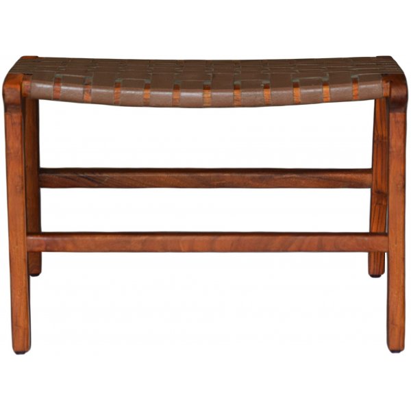 Porto Bello Hocker Teak / Anilinleder + Fleckentferner fr Mbel