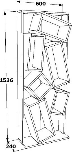 Dist B�cherregal - Wei�/Eiche