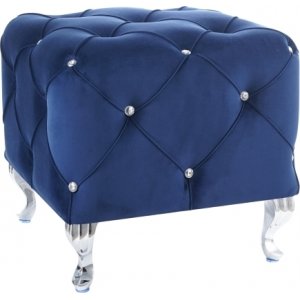 Hocker Hestia - Blauer Samt