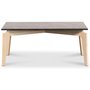 Granit Couchtisch 110x60 cm - Donau Granit & Untergestell aus White Washed Eiche