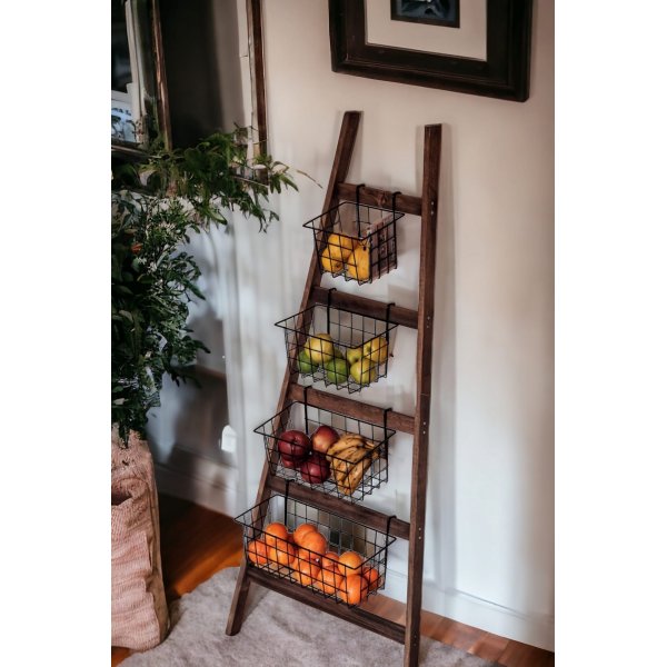 Miles Leiterregal - Eiche/Schwarz