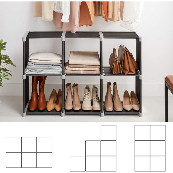 Kasper Regal 6 F�cher - Schwarz/Grau