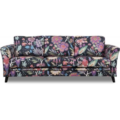 Eker 3-Sitzer-Sofa aus Blumenstoff - Eden Parrot Black + Mbelpflegeset fr Textilien