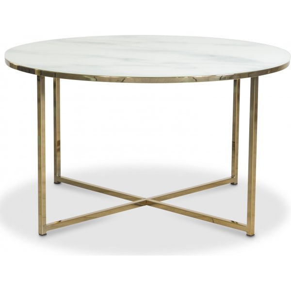 Palasso Couchtisch 80 cm Durchmesser - Messing / leichte Marmorierung