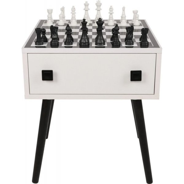 Schachtisch Schach 50 x 50 cm - Weiß/Schwarz Schachtisch Schach 50 x 50 cm - Weiß/Schwarz