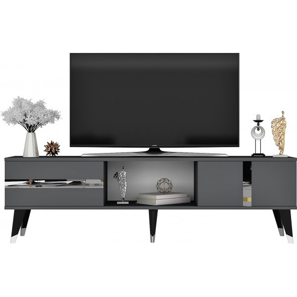 Vania TV-Stnder - Anthrazit/Silber