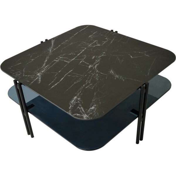 Hayes Couchtisch 80 x 80 cm - Schwarze Keramik/Glas Hayes Couchtisch 80 x 80 cm - Schwarze Keramik/Glas