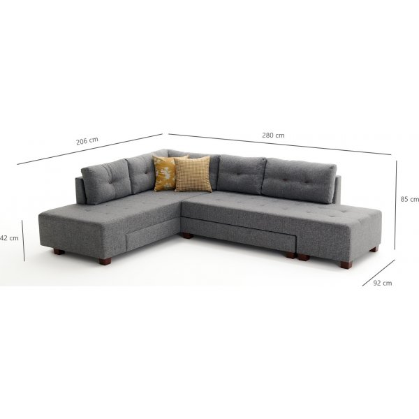 Ecksofa Manama - Grau Ecksofa Manama - Grau