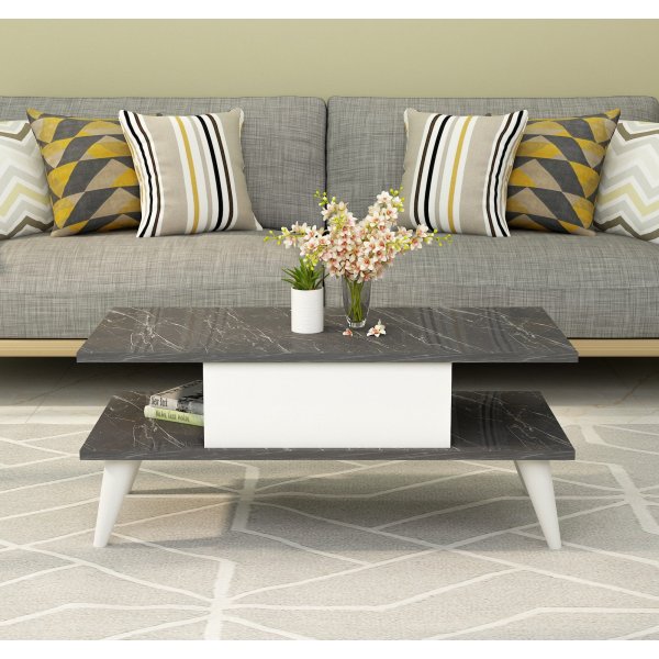 Beta Couchtisch - Schwarz/Wei