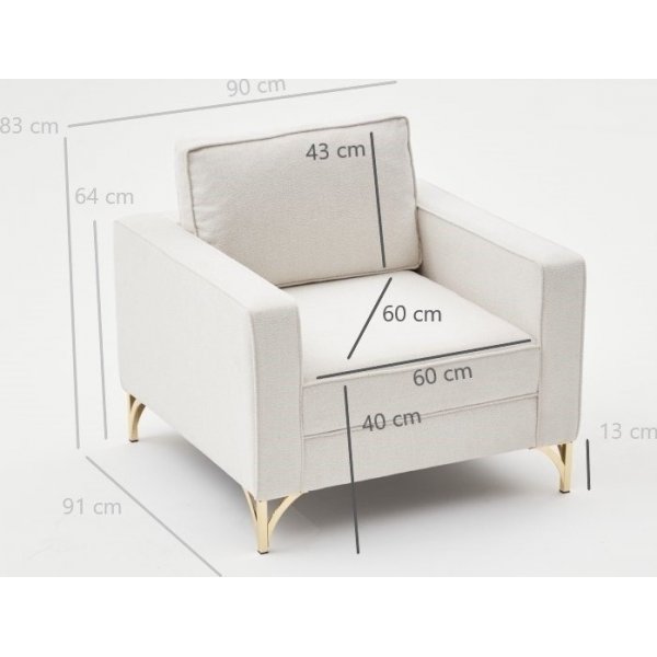 Sessel Berlin - Cremeweiß/Schwarz Sessel Berlin - Cremeweiß/Schwarz