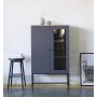 Kantenschrank in Eiche / Graues Hochdrucklaminat (HPL) + Fleckentferner fr Mbel