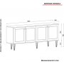 Ravenna Sideboard - Wei/Gold/Schwarz
