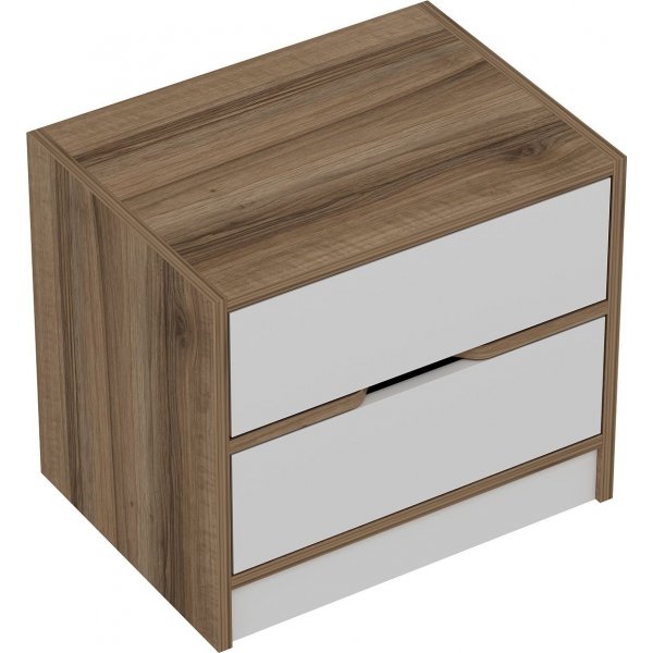 Nachttisch Elina - Walnuss/Weiß Nachttisch Elina - Walnuss/Weiß