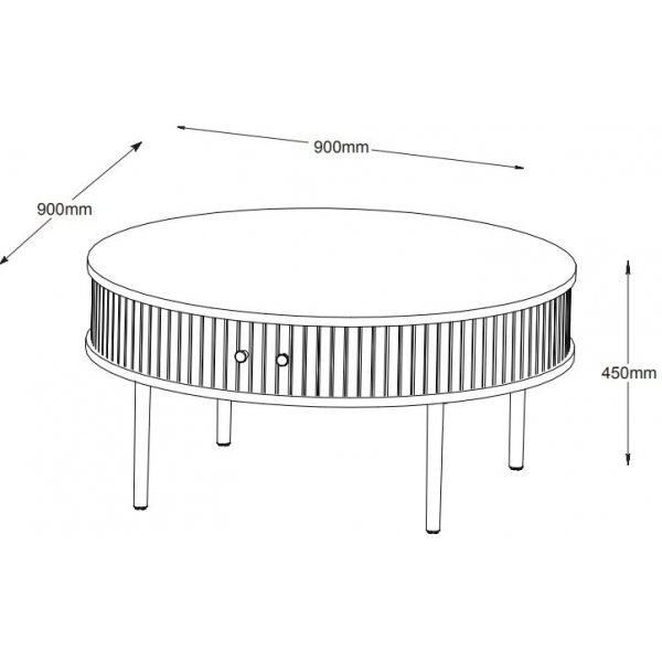 Slide Couchtisch Ø90 cm - Braun lackierte Eiche Slide Couchtisch Ø90 cm - Braun lackierte Eiche