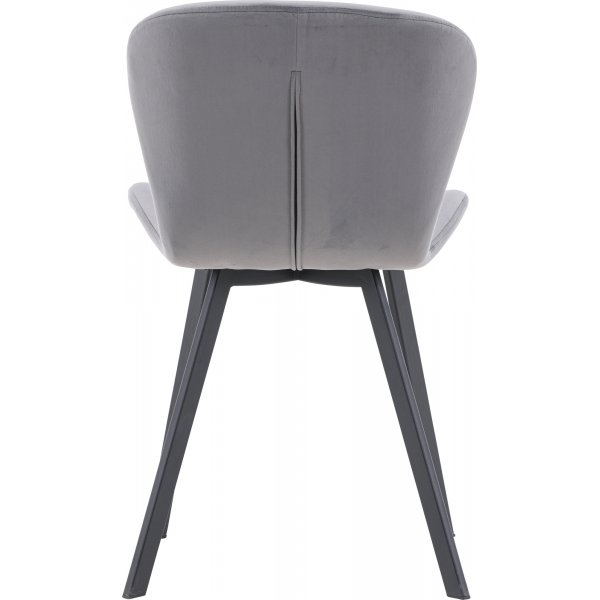 Lilja Esszimmerstuhl - Grauer Samt/Schwarz Lilja Esszimmerstuhl - Grauer Samt/Schwarz