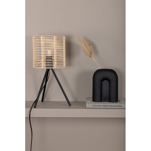Wicky Tischlampe - Schwarz/Rattan