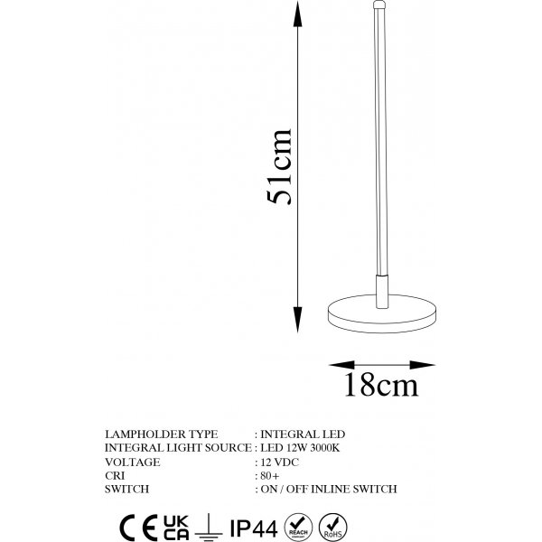 Nur Tischlampe - Schwarz