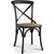 Dalarös Essgruppe 180 cm Tisch weiß/Eiche + 6 schwarze Gaston Esszimmerstühle