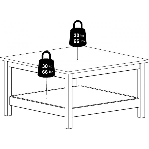 Madrid Couchtisch 81 x 81 cm - Schwarz