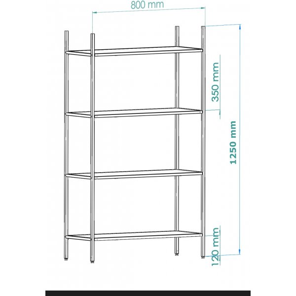 Marta B�cherregal - Gold/Glas