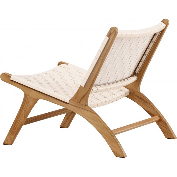 Rike Loungesessel - Creme PU/Teak Rike Loungesessel - Creme PU/Teak