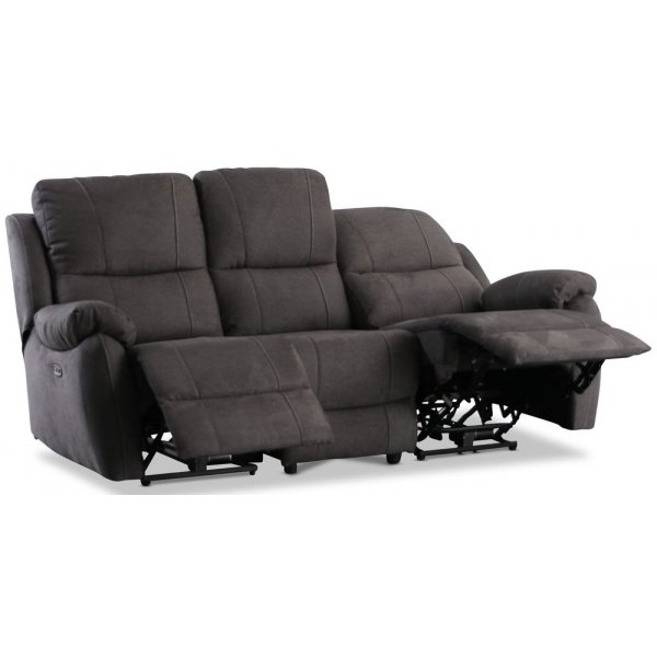 Enjoy Hollywood Liegesofa - 3-Sitzer (elektrisch) in anthrazitfarbenem Mikrofaserstoff