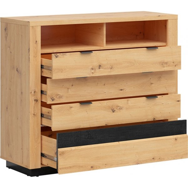 Ostia Kommode - Artisan Eiche/Eiche schwarz Ostia Kommode - Artisan Eiche/Eiche schwarz