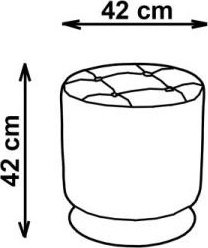 Taste Fuhocker - Weies PU / Chrom