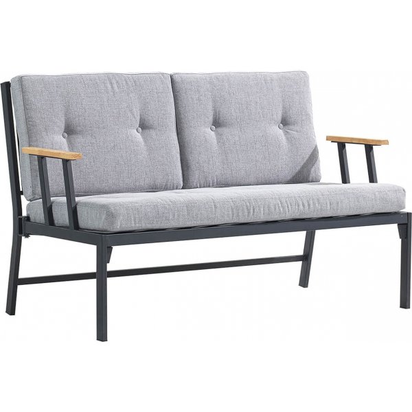 Lotus 2-Sitzer Outdoor-Sofa - Schwarz/Rauch