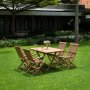 Salt Outdoor Dining Group Esstisch 120x70 cm mit 4 Salt Rahmensthlen - Teak