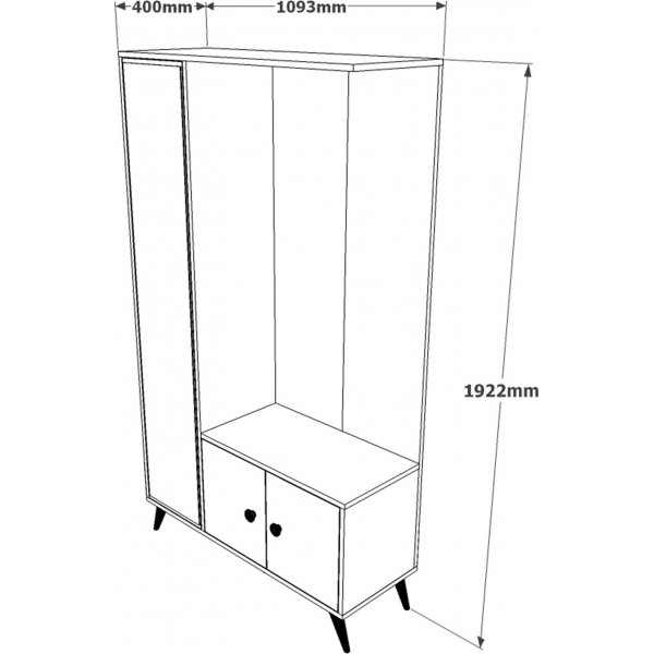 Vilamo Dielenmbel - Pinie/anthrazit