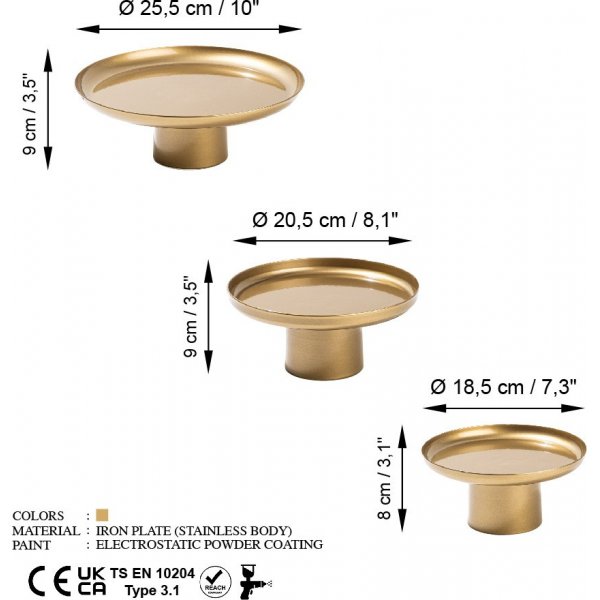 Nisiros dekorativer Teller - Gold