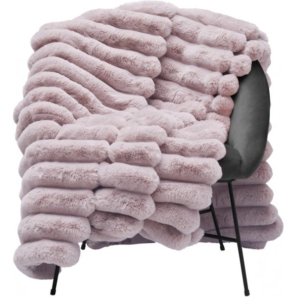 Liniertes Plaid 140 x 220 cm - Blassrosa Liniertes Plaid 140 x 220 cm - Blassrosa