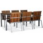 Esstisch Alva 190x90 cm  Teak/galvanisiertes Metall
