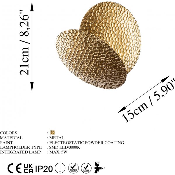 Yosma Wandleuchte - Gold Yosma Wandleuchte - Gold