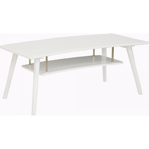 Louise ovaler Couchtisch mit Ablage - Wei