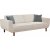 Berjer 3-Sitzer-Schlafsofa - Creme/Walnuss