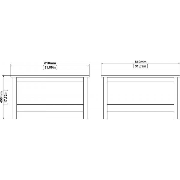 Madrid Couchtisch 81 x 81 cm - Schwarz