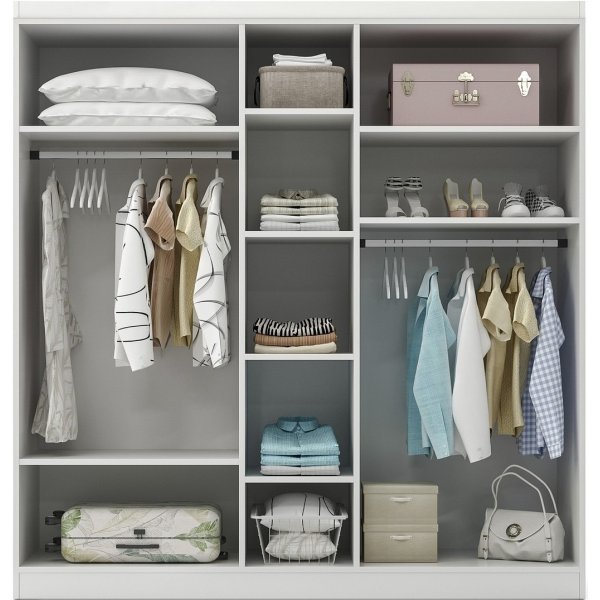 Bahar Kleiderschrank 175 x 50 x 210 cm - Weiß Bahar Kleiderschrank 175 x 50 x 210 cm - Weiß