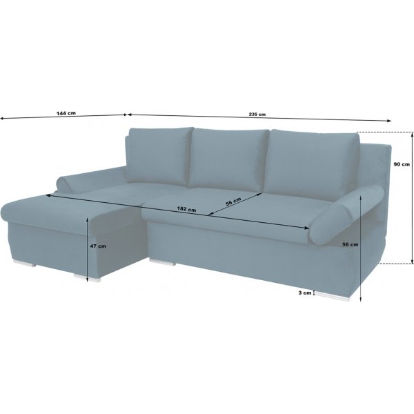 Game Schlafsofa links - Beige