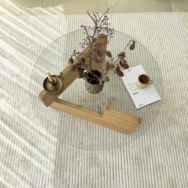 Mia Couchtisch Ø75 cm - Eiche/Klarglas Mia Couchtisch Ø75 cm - Eiche/Klarglas