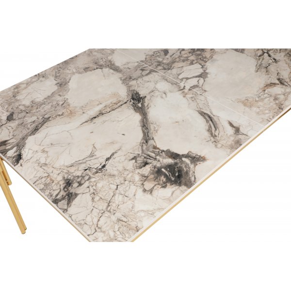 Dalmar Esstisch 147-182 cm - Gold/Weiß Dalmar Esstisch 147-182 cm - Gold/Weiß