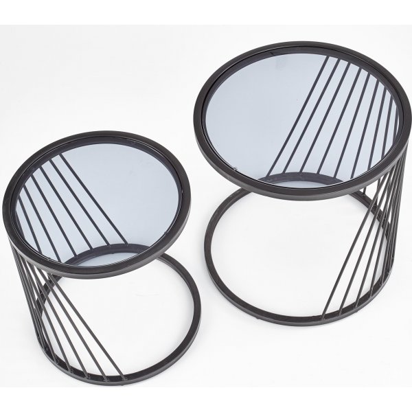 Ambani Couchtisch Ø42/50 cm - Rauchglas/schwarz Ambani Couchtisch Ø42/50 cm - Rauchglas/schwarz