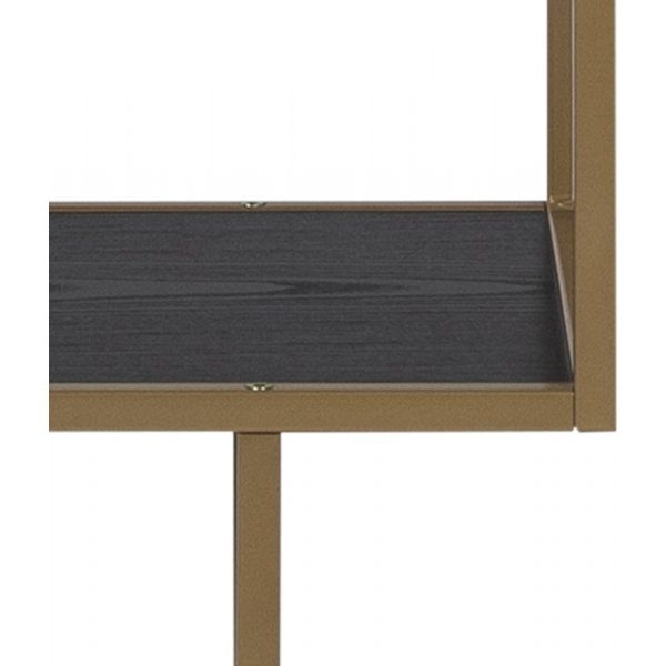 Seaford Bcherregal 77x185 cm - Schwarz/Gold