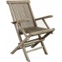 Salt Outdoor-Essgruppe Klapptisch 140 cm mit 4 Esszimmersthlen mit Armlehnen - Graues Teakholz