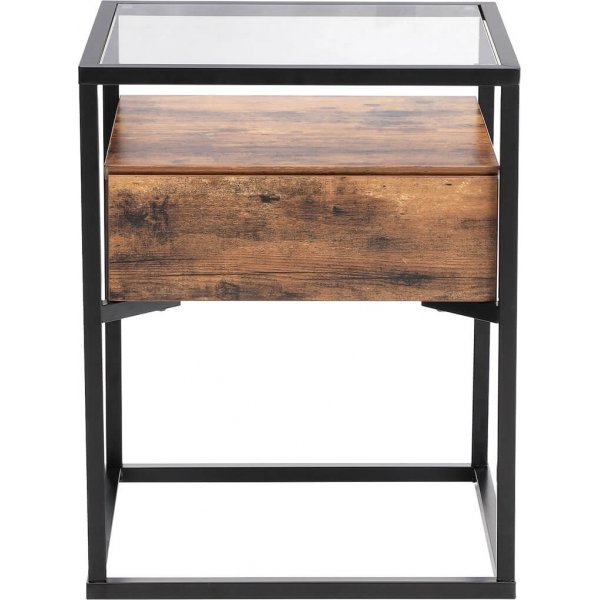 Eddie Beistelltisch 43 x 43 cm - Braun/Schwarz