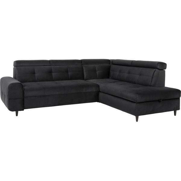 Matras Ecksofa mit offenem Ende rechts - Schwarz